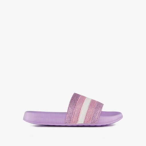 Kinder badslippers lila met glitters