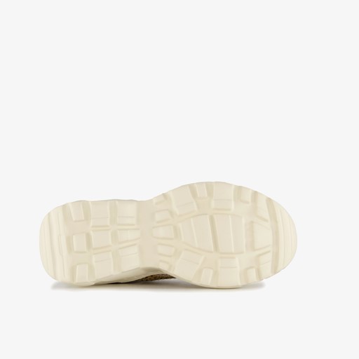 Meisjes dad sneakers beige metallic