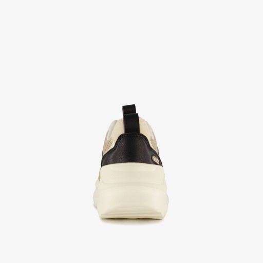 Meisjes dad sneakers beige metallic