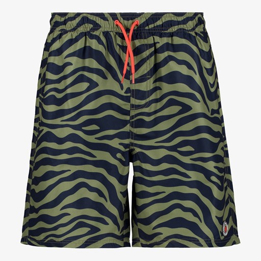 Heren zwemshort zebraprint groen zwart