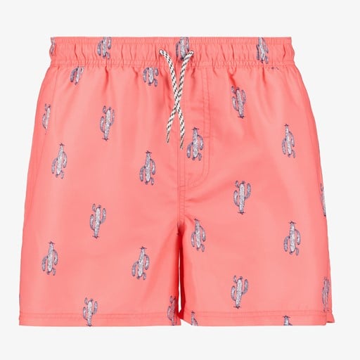 Heren zwemshort met cactussen roze