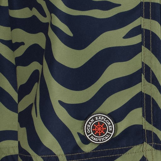 Heren zwemshort zebraprint groen zwart