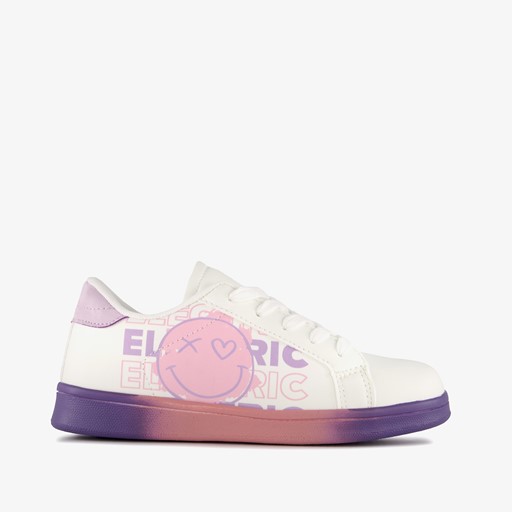 Meisjes sneakers met smiley wit pastel