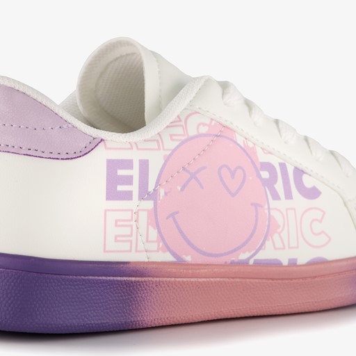 Meisjes sneakers met smiley wit pastel