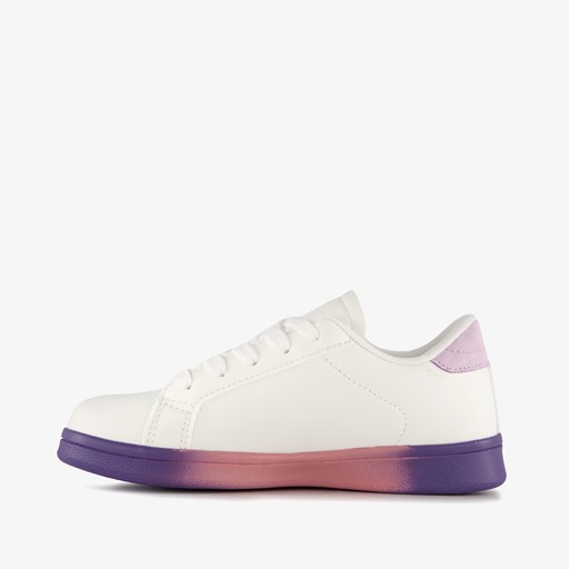 Meisjes sneakers met smiley wit pastel