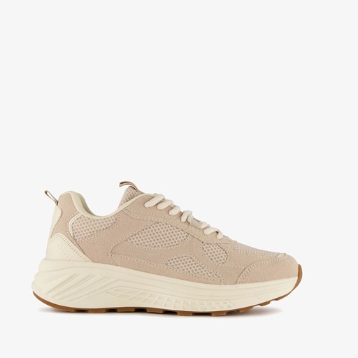 Dames dad sneakers beige