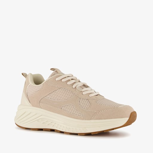 Dames dad sneakers beige