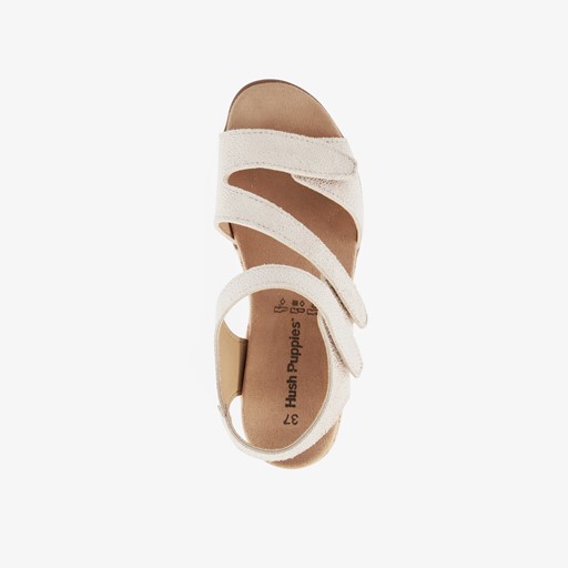 Leren sandalen met lage sleehak