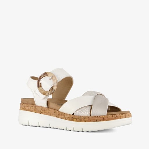 Leren dames sandalen wit