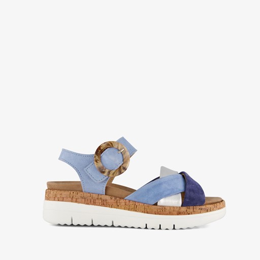 Leren dames sandalen blauw