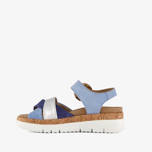 Leren dames sandalen blauw