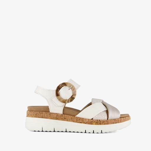 Leren dames sandalen wit
