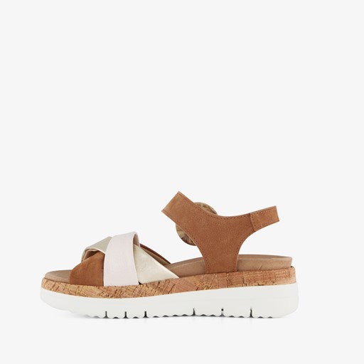 Leren dames sandalen bruin