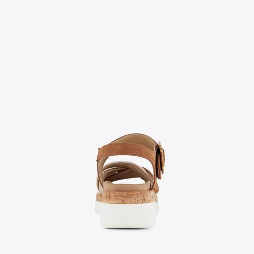 Leren dames sandalen bruin