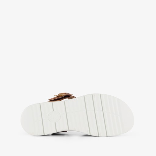 Leren dames sandalen bruin