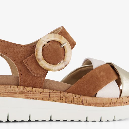 Leren dames sandalen bruin