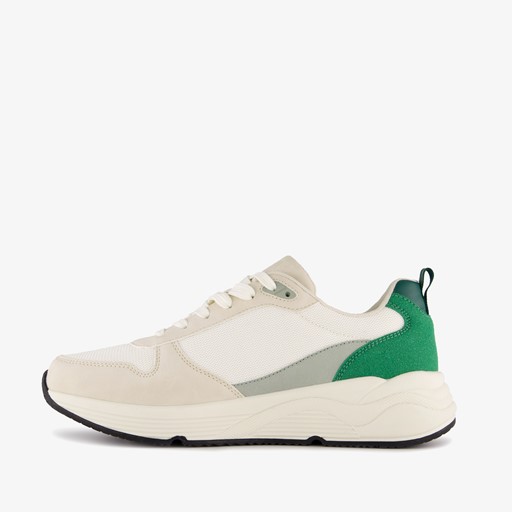 Heren sneakers wit groen