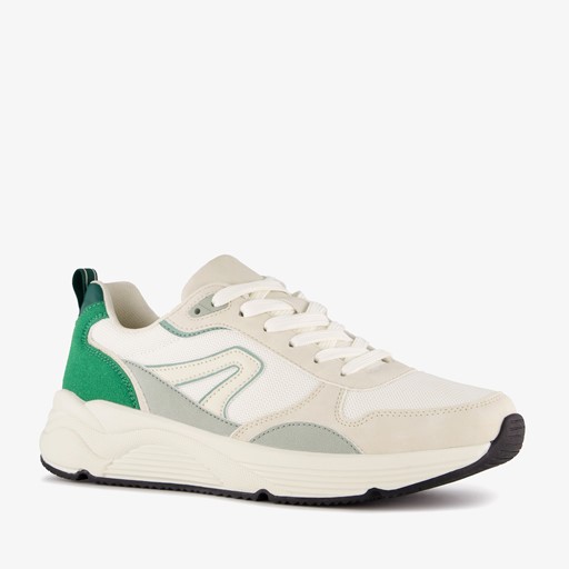 Heren sneakers wit groen