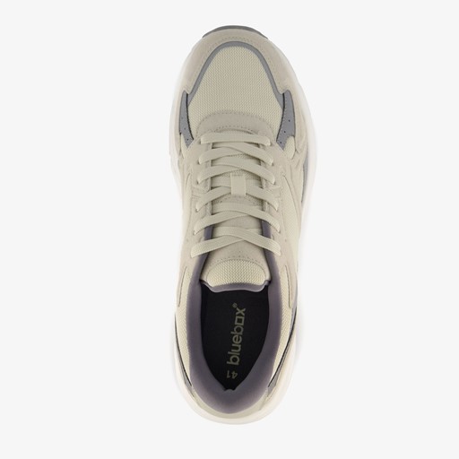 Heren dad sneakers beige grijs