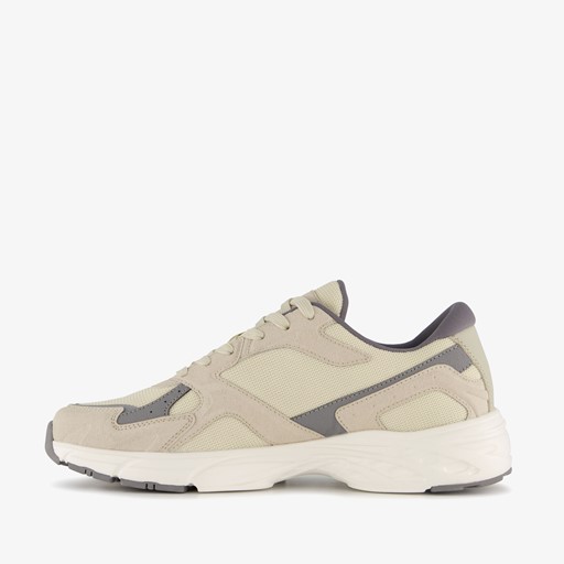 Heren dad sneakers beige grijs