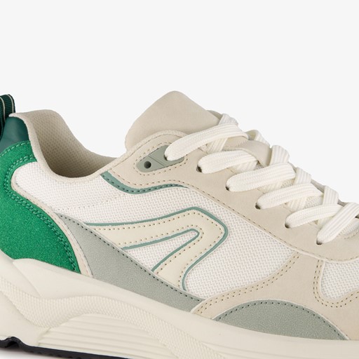 Heren sneakers wit groen