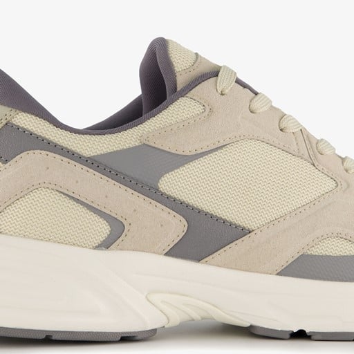Heren dad sneakers beige grijs