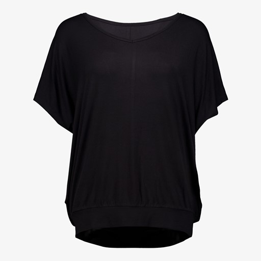 Dames top met vlindermouwen zwart