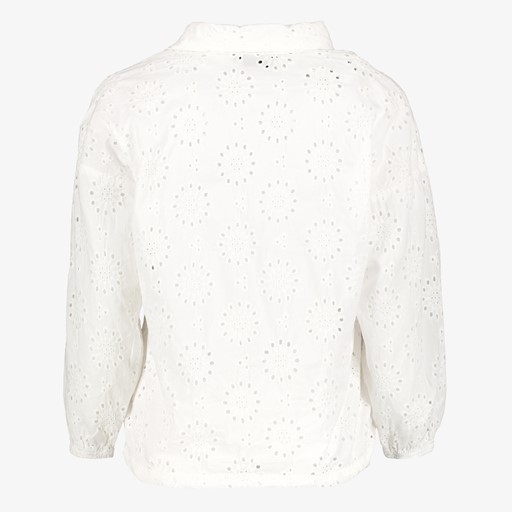 Dames blouse met broderie wit
