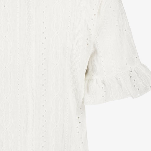 Dames broderie T-shirt wit