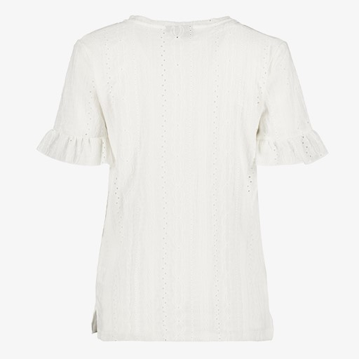 Dames broderie T-shirt wit