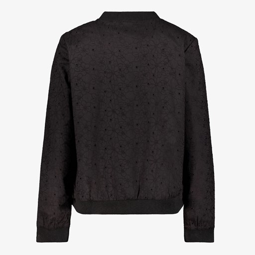 Dames broderie bomberjack zwart