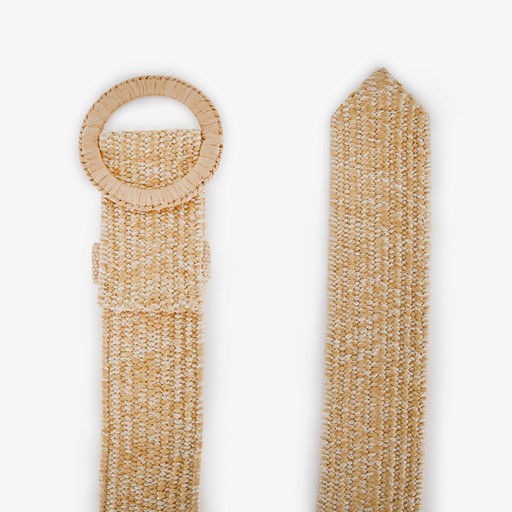 Gevlochten dames riem beige