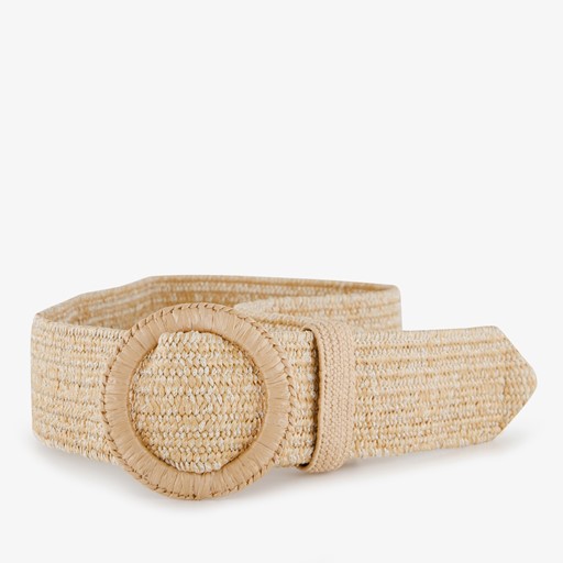Gevlochten dames riem beige