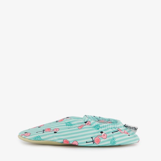 Kinder schoenen blauw met flamingo
