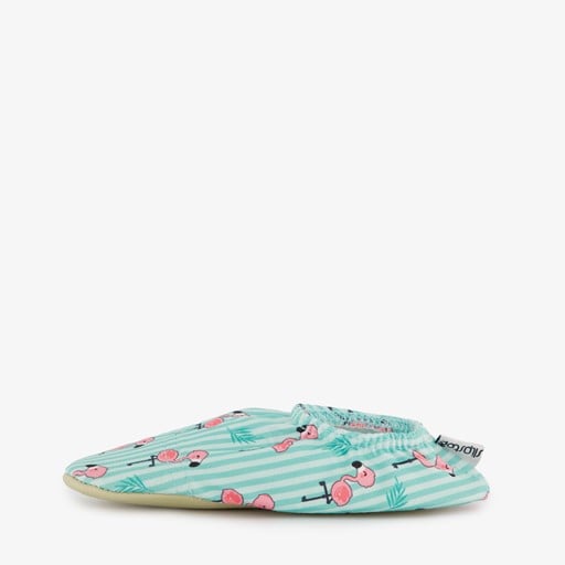 Kinder schoenen blauw met flamingo