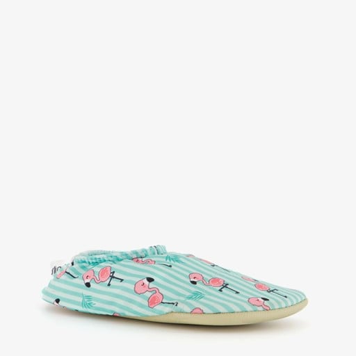 Kinder schoenen blauw met flamingo