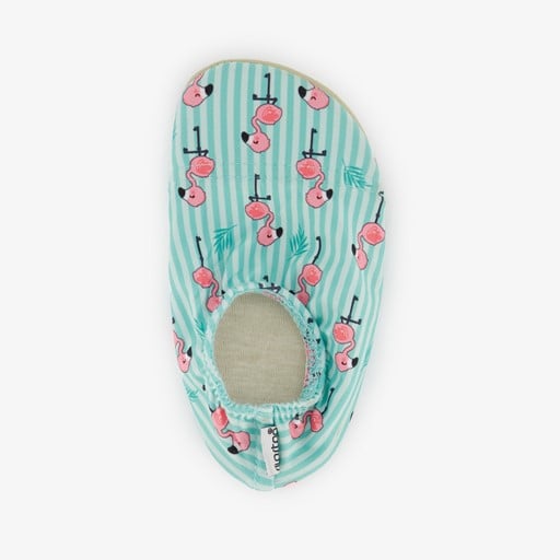 Kinder schoenen blauw met flamingo