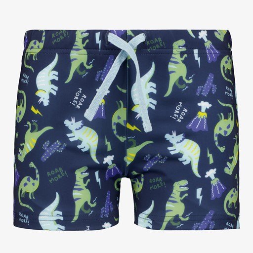 Jongens zwembroek blauw met dino