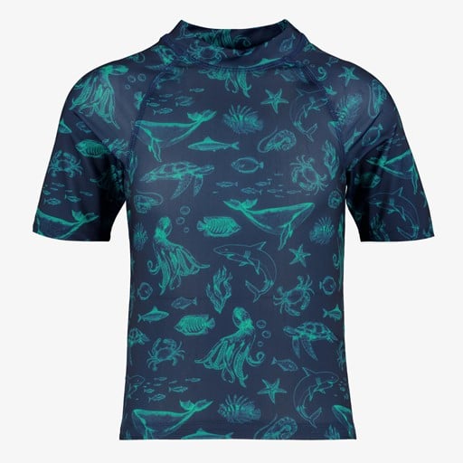 Kinder UV zwemshirt met zeedieren blauw