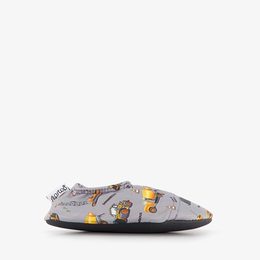 Kinder schoenen grijs met vrachtwagens