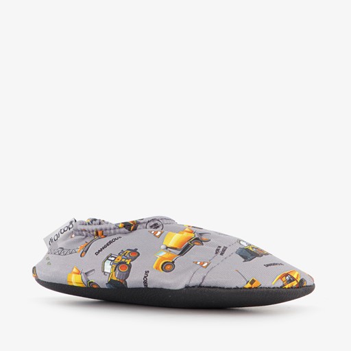 Kinder schoenen grijs met vrachtwagens
