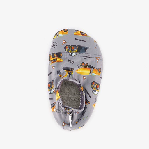 Kinder schoenen grijs met vrachtwagens