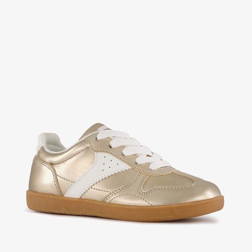 Meisjes sneakers goudkleurig wit