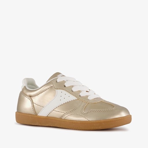 Meisjes sneakers goudkleurig wit