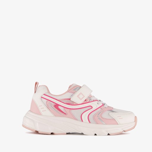 Meisjes dad sneakers wit roze