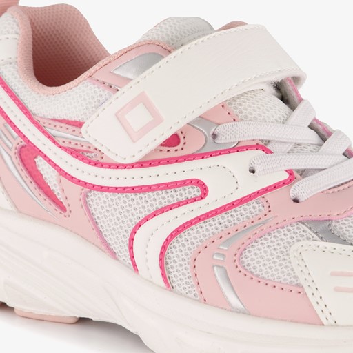 Meisjes dad sneakers wit roze