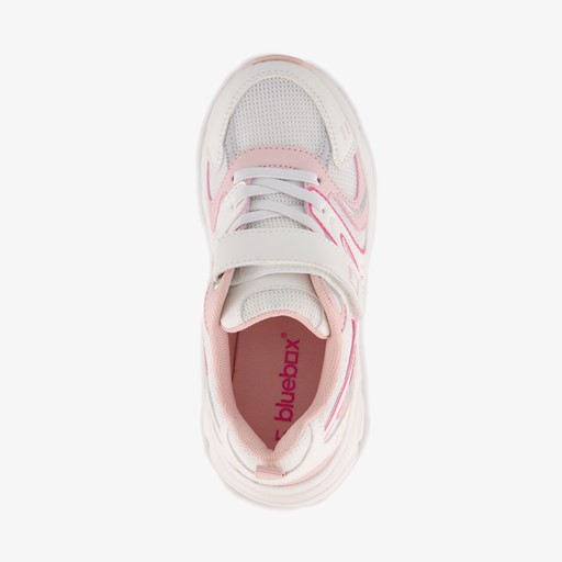 Meisjes dad sneakers wit roze