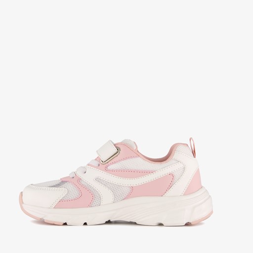 Meisjes dad sneakers wit roze