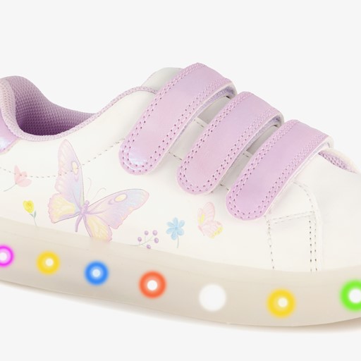 Meisjes sneakers met lichtjes wit roze