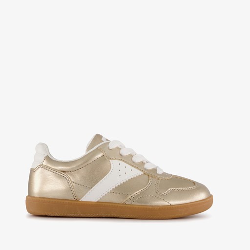 Meisjes sneakers goudkleurig wit